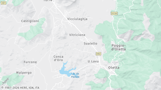 Carte de la zone d'intervention à Oletta