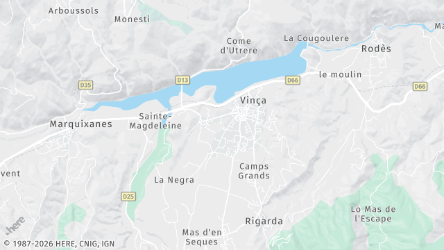 Carte de la zone d'intervention à Vinça