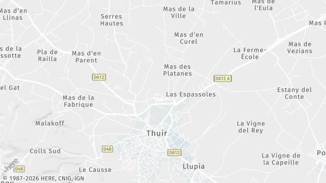 Carte de la zone d'intervention à Thuir
