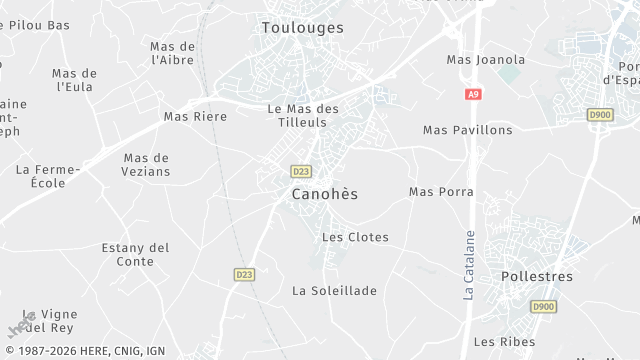 Carte de la zone d'intervention à Canohès