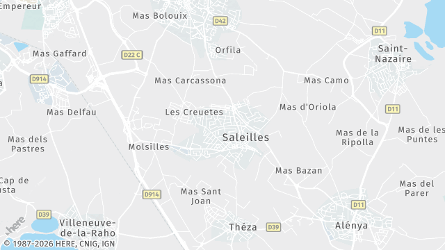 Carte de la zone d'intervention à Saleilles