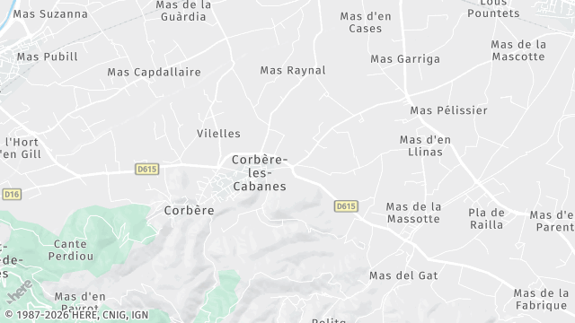 Carte de la zone d'intervention à Corbère-les-Cabanes