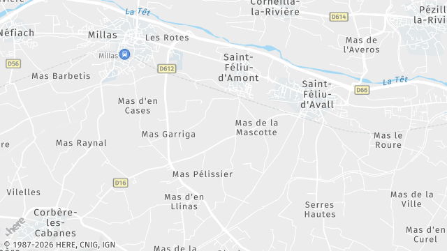 Carte de la zone d'intervention à Saint-Féliu-d'Amont