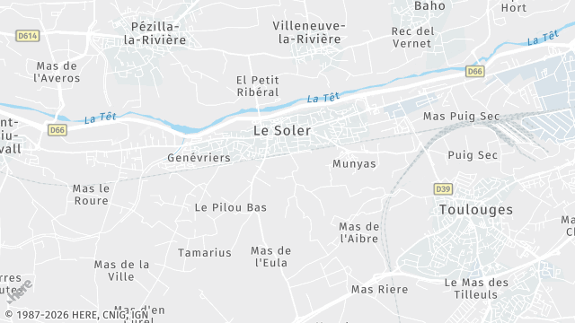 Carte de la zone d'intervention à Le Soler