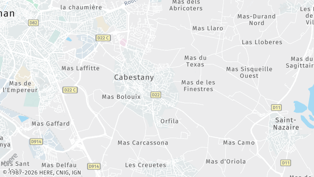 Carte de la zone d'intervention à Cabestany