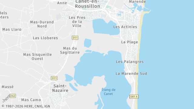 Carte de la zone d'intervention à Canet-en-Roussillon