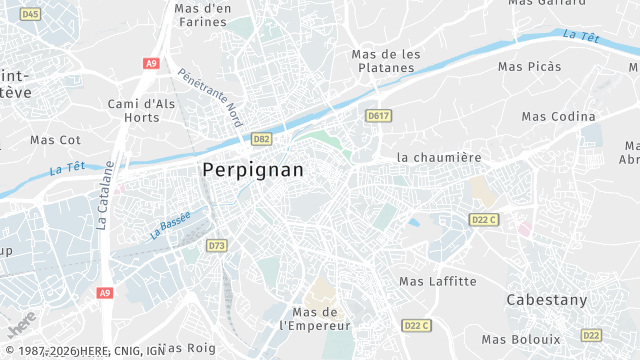 Carte de la zone d'intervention à Perpignan