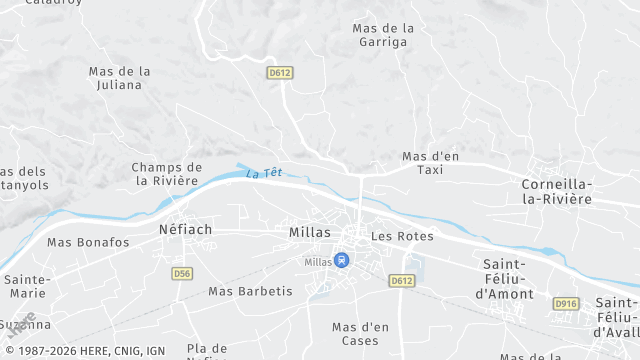 Carte de la zone d'intervention à Millas