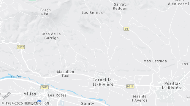 Carte de la zone d'intervention à Corneilla-la-Rivière