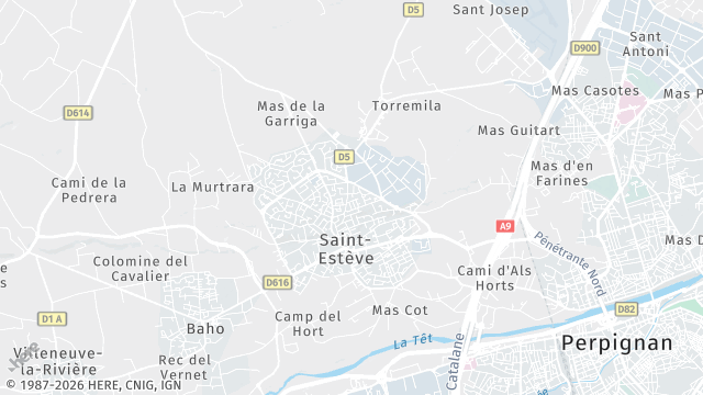 Carte de la zone d'intervention à Saint-Estève