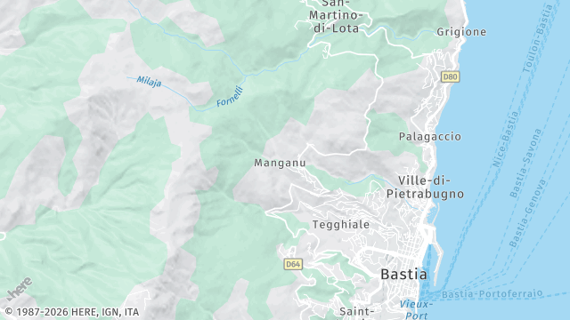 Carte de la zone d'intervention à Ville-di-Pietrabugno