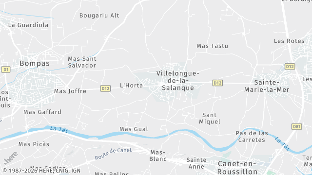 Carte de la zone d'intervention à Villelongue-de-la-Salanque