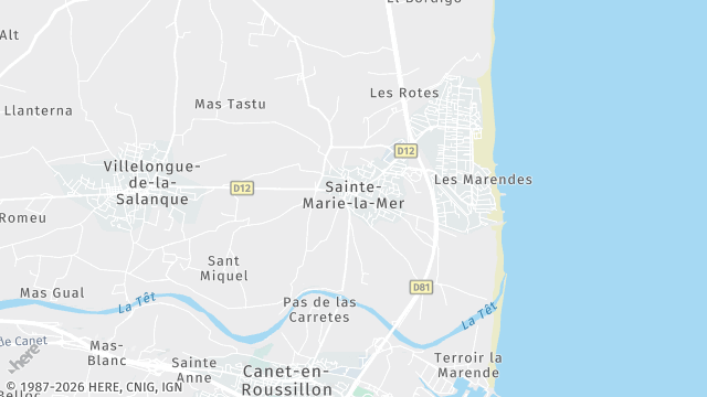 Carte de la zone d'intervention à Sainte-Marie-la-Mer