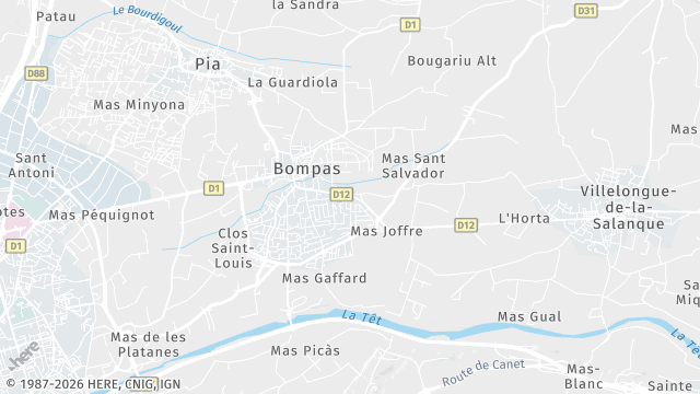 Carte de la zone d'intervention à Bompas