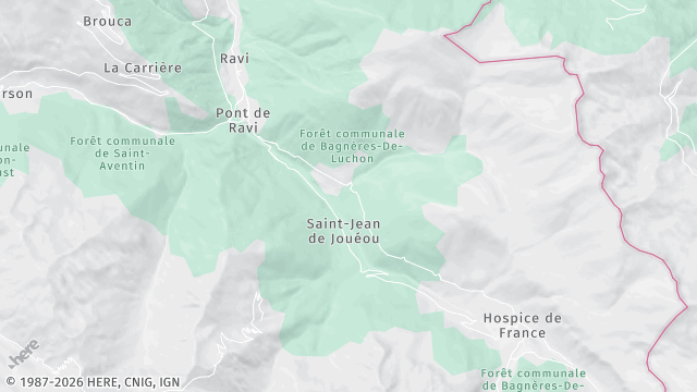 Carte de la zone d'intervention à Bagnères-de-Luchon