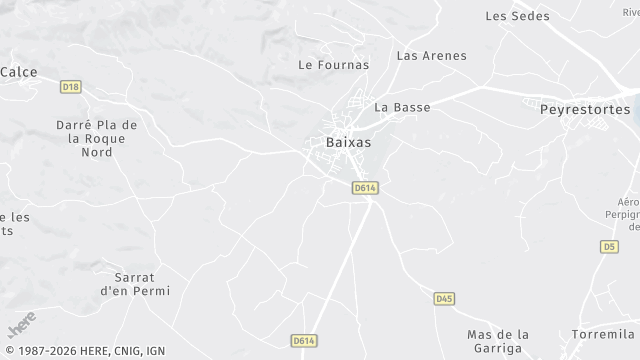 Carte de la zone d'intervention à Baixas