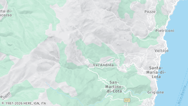 Carte de la zone d'intervention à Santa-Maria-di-Lota