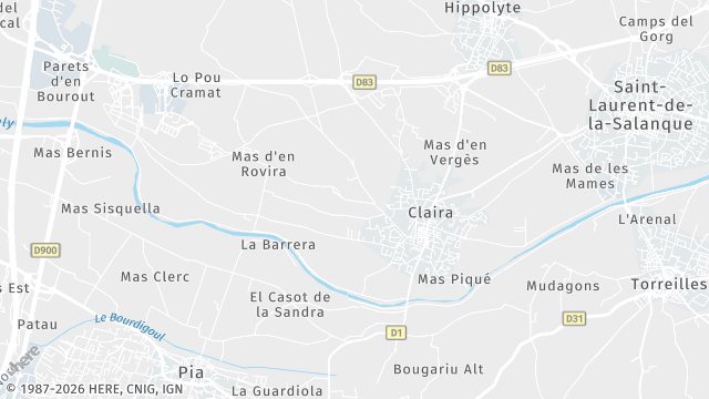 Carte de la zone d'intervention à Claira