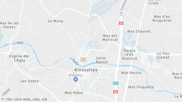 Carte de la zone d'intervention à Rivesaltes