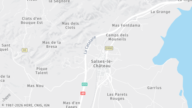 Carte de la zone d'intervention à Salses-le-Château