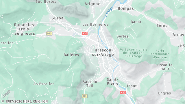 Carte de la zone d'intervention à Tarascon-sur-Ariège