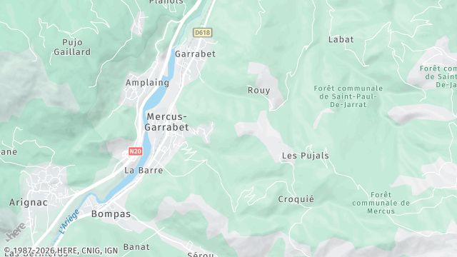 Carte de la zone d'intervention à Mercus-Garrabet