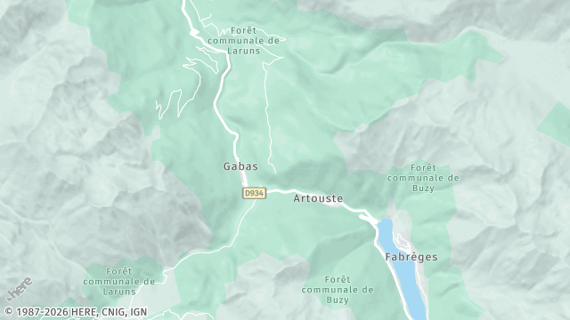 Carte de la zone d'intervention à Laruns