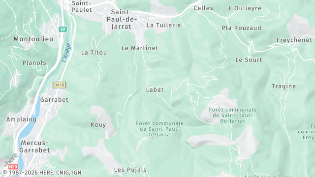 Carte de la zone d'intervention à Saint-Paul-de-Jarrat