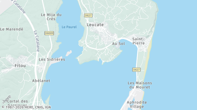 Carte de la zone d'intervention à Leucate