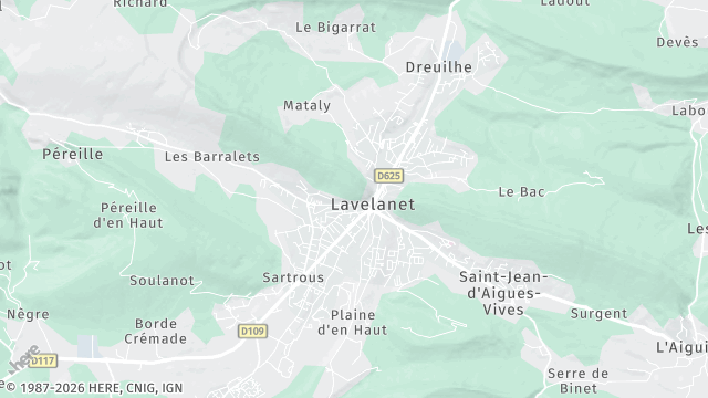 Carte de la zone d'intervention à Lavelanet