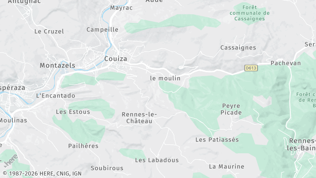 Carte de la zone d'intervention à Couiza