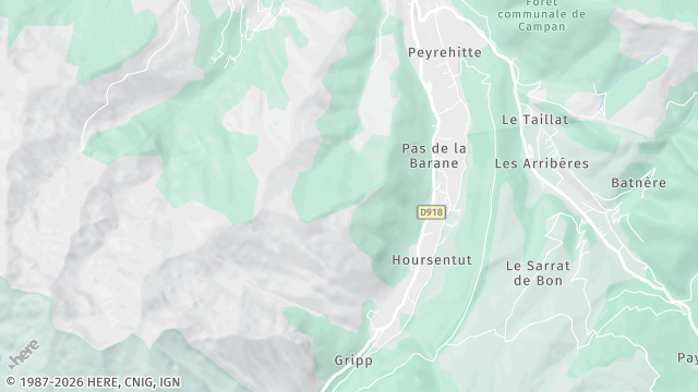 Carte de la zone d'intervention à Campan