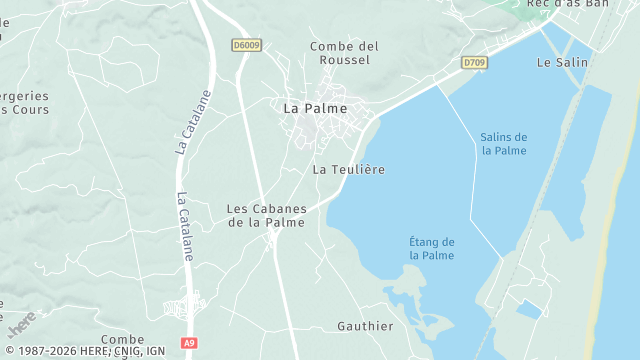 Carte de la zone d'intervention à La Palme