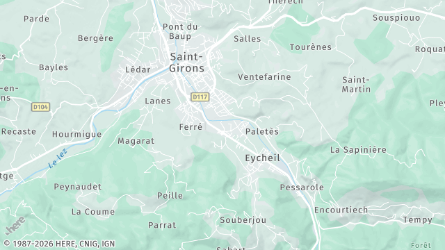 Carte de la zone d'intervention à Saint-Girons