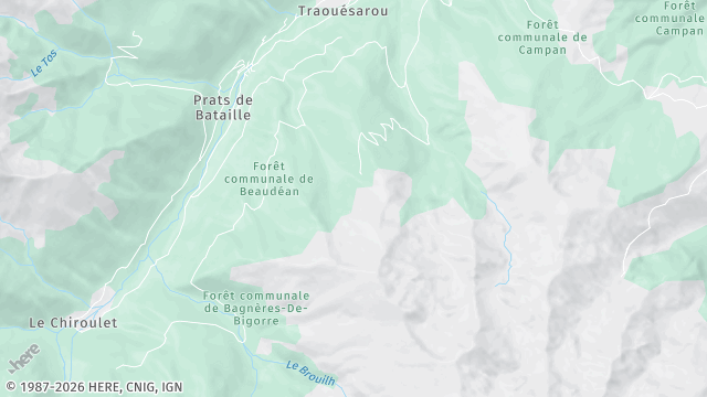 Carte de la zone d'intervention à Bagnères-de-Bigorre