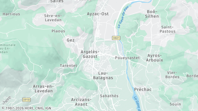 Carte de la zone d'intervention à Argelès-Gazost