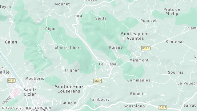 Carte de la zone d'intervention à Montjoie-en-Couserans