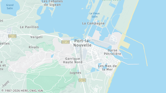 Carte de la zone d'intervention à Port-la-Nouvelle