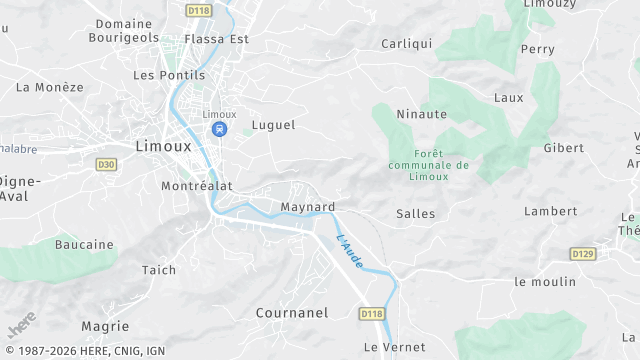 Carte de la zone d'intervention à Limoux