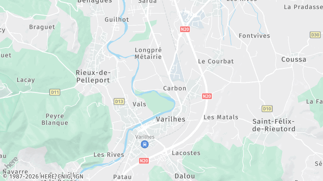 Carte de la zone d'intervention à Varilhes