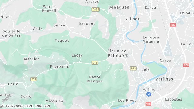 Carte de la zone d'intervention à Rieux-de-Pelleport