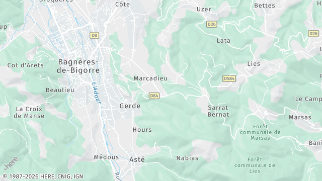 Carte de la zone d'intervention à Gerde