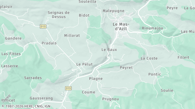 Carte de la zone d'intervention à Le Mas-d'Azil