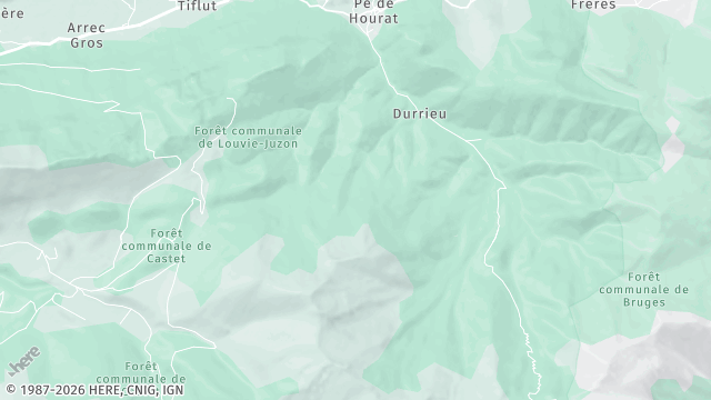 Carte de la zone d'intervention à Louvie-Juzon