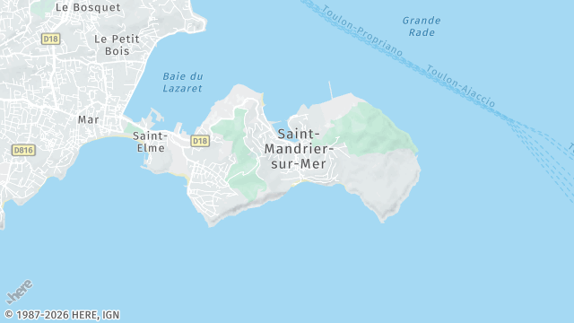 Carte de la zone d'intervention à Saint-Mandrier-sur-Mer