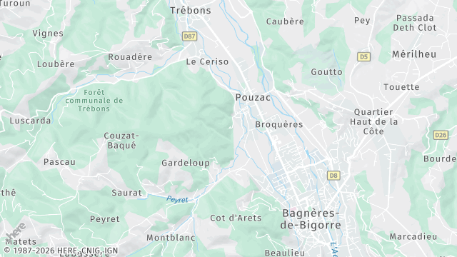 Carte de la zone d'intervention à Pouzac