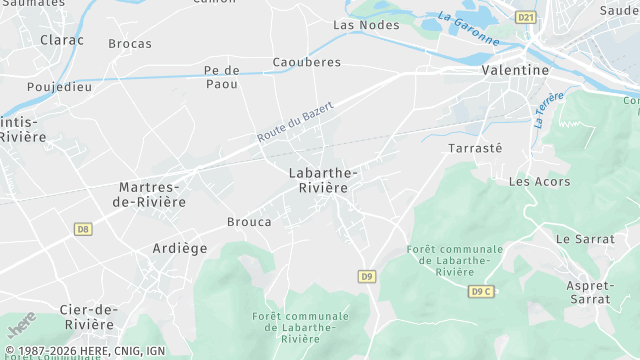 Carte de la zone d'intervention à Labarthe-Rivière