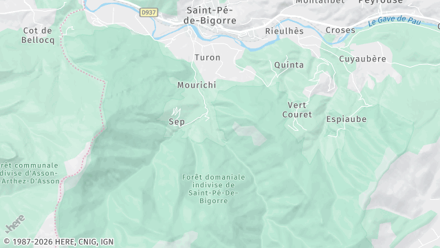 Carte de la zone d'intervention à Saint-Pé-de-Bigorre