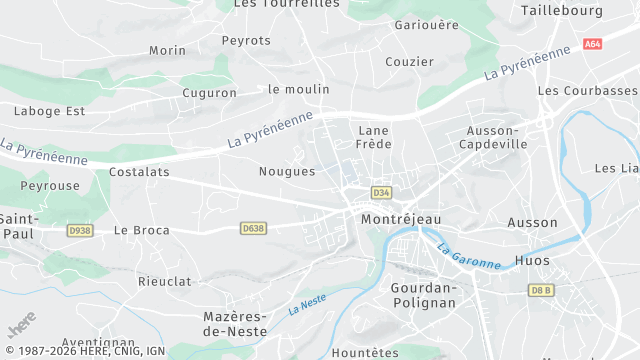 Carte de la zone d'intervention à Montréjeau