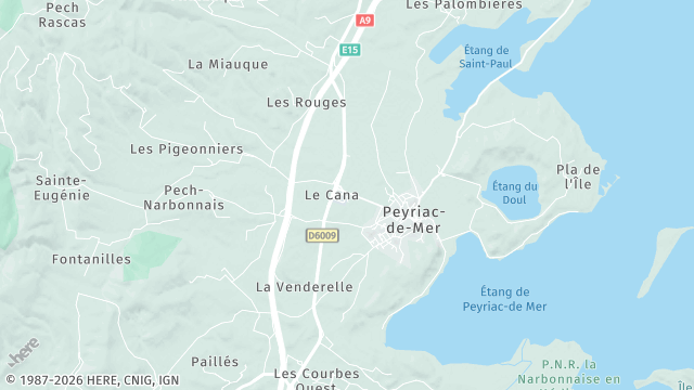 Carte de la zone d'intervention à Peyriac-de-Mer